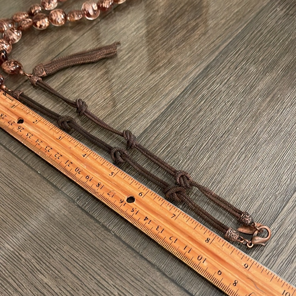 Coldwater Creek Copper Colored Murano Glass Beads & Antique Copper Chain - Picture 16 of 16